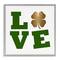 Stupell Industries St Patrick's Day Clover Love Framed Giclee Art